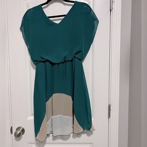 Enfocus Studio green taupe dress